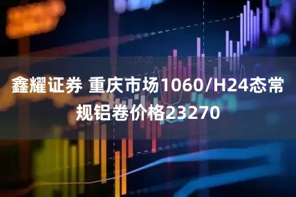 鑫耀证券 重庆市场1060/H24态常规铝卷价格23270